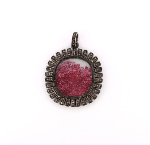 Pave diamond ruby shaker charm Pave diamond ruby shaker charm
