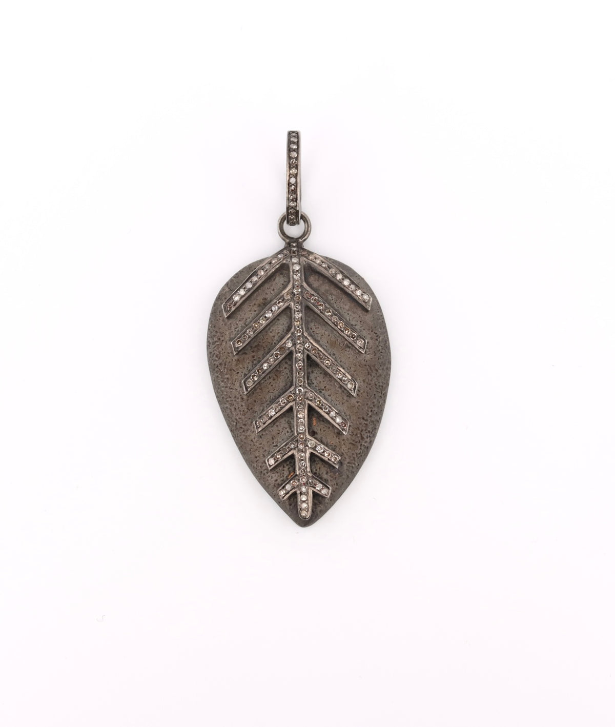 Oxidized sterling silver & white diamond pendant