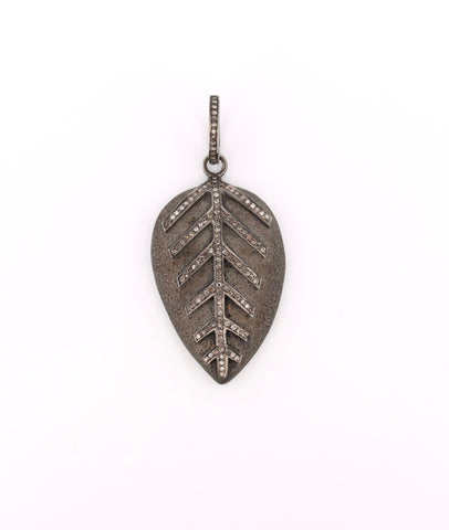 Oxidized sterling silver & white diamond pendant Oxidized sterling silver & white diamond pendant