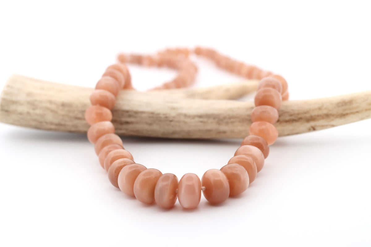 Smooth peach moonstone necklace