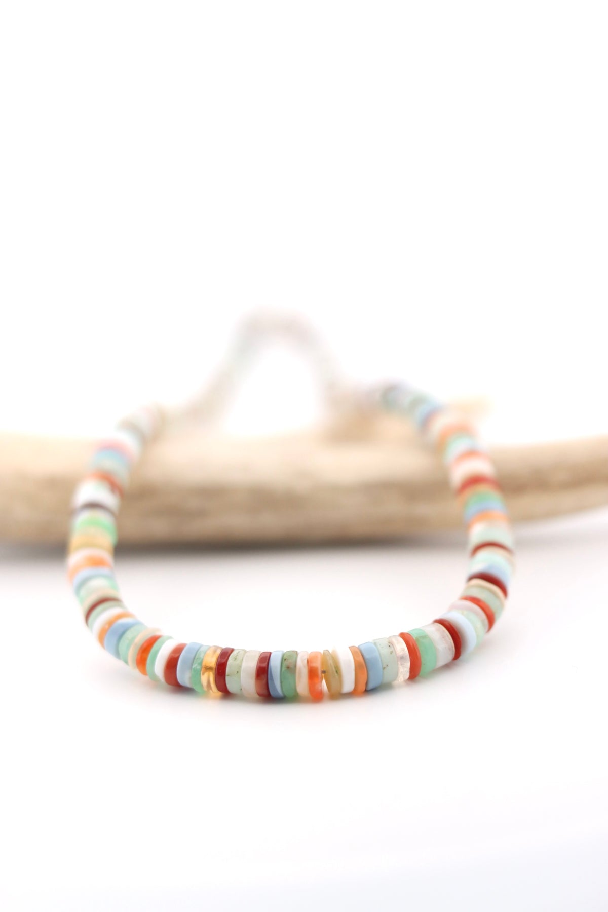 Mixed opal heishi necklace