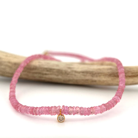 Pink sapphire and diamond drop necklace Pink sapphire and diamond drop necklace
