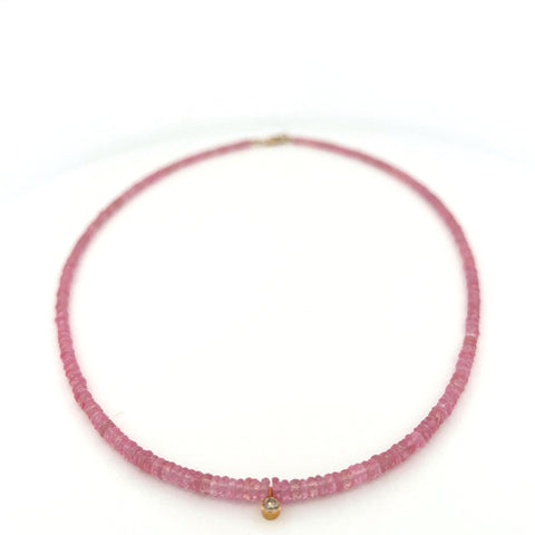 Pink sapphire and diamond drop necklace Pink sapphire and diamond drop necklace