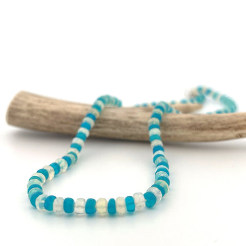 Ethiopian Opal blue and white necklace Ethiopian Opal blue and white necklace