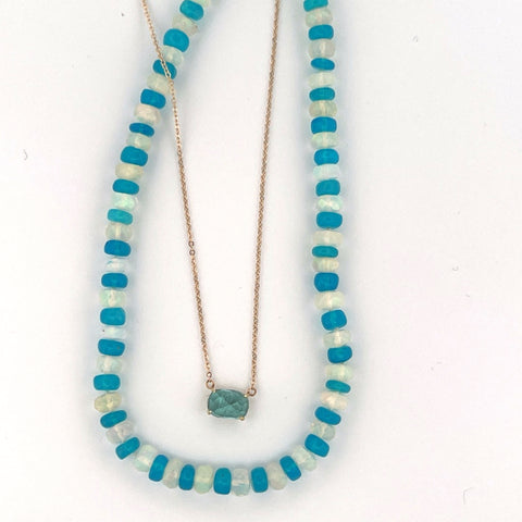 Gold and apatite necklace Gold and apatite necklace