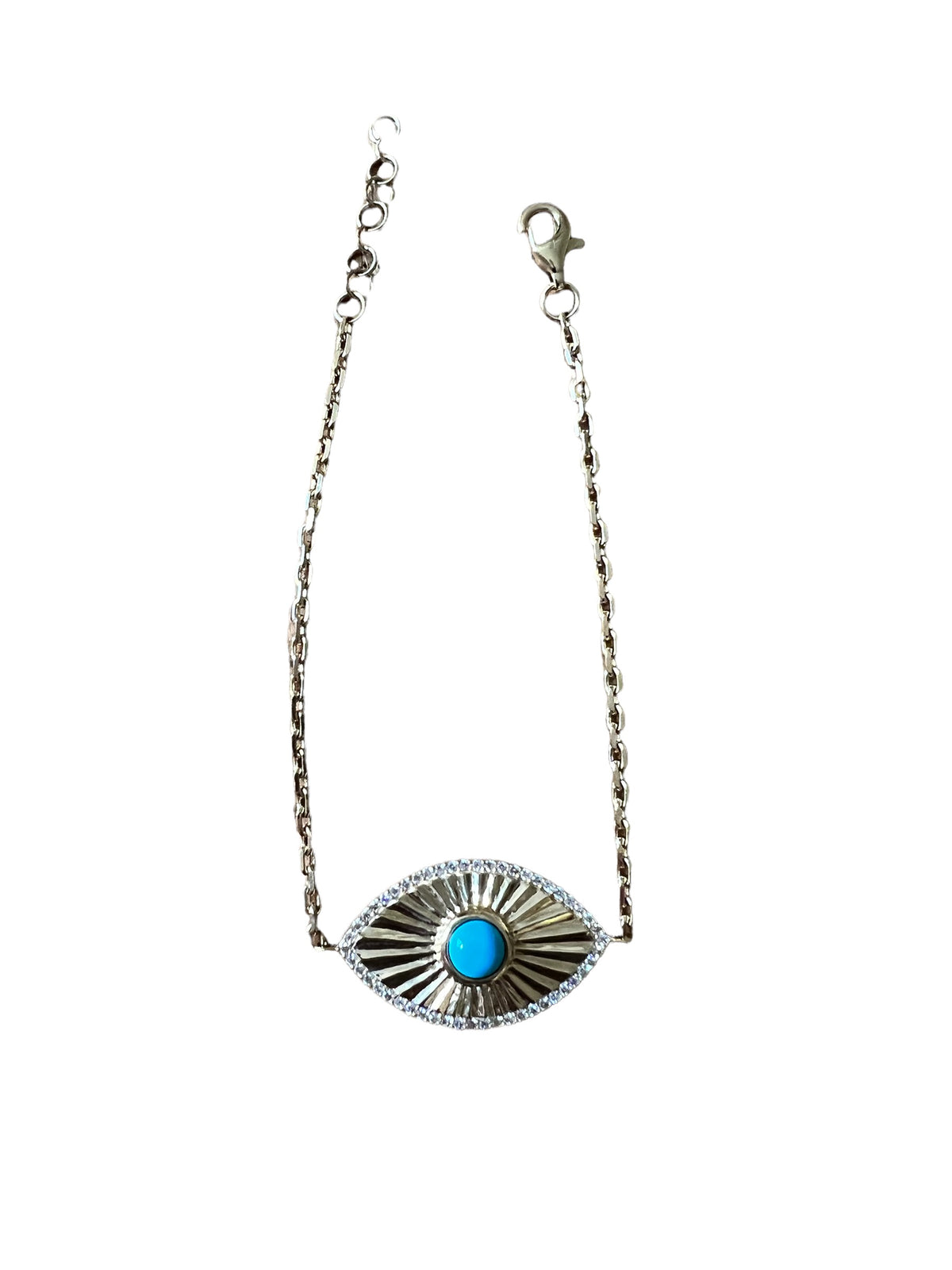 Gold turquoise & diamond eye bracelet