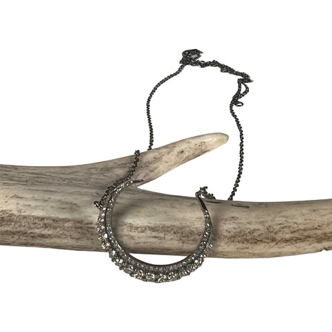Large Oxidized Sterling silver crescent moon necklace Large Oxidized Sterling silver crescent moon necklace