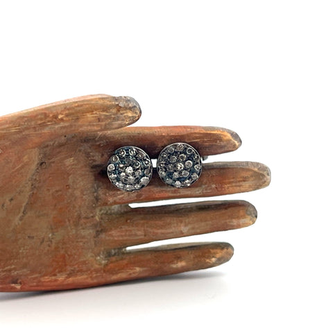 Oxidized SS pave round studs