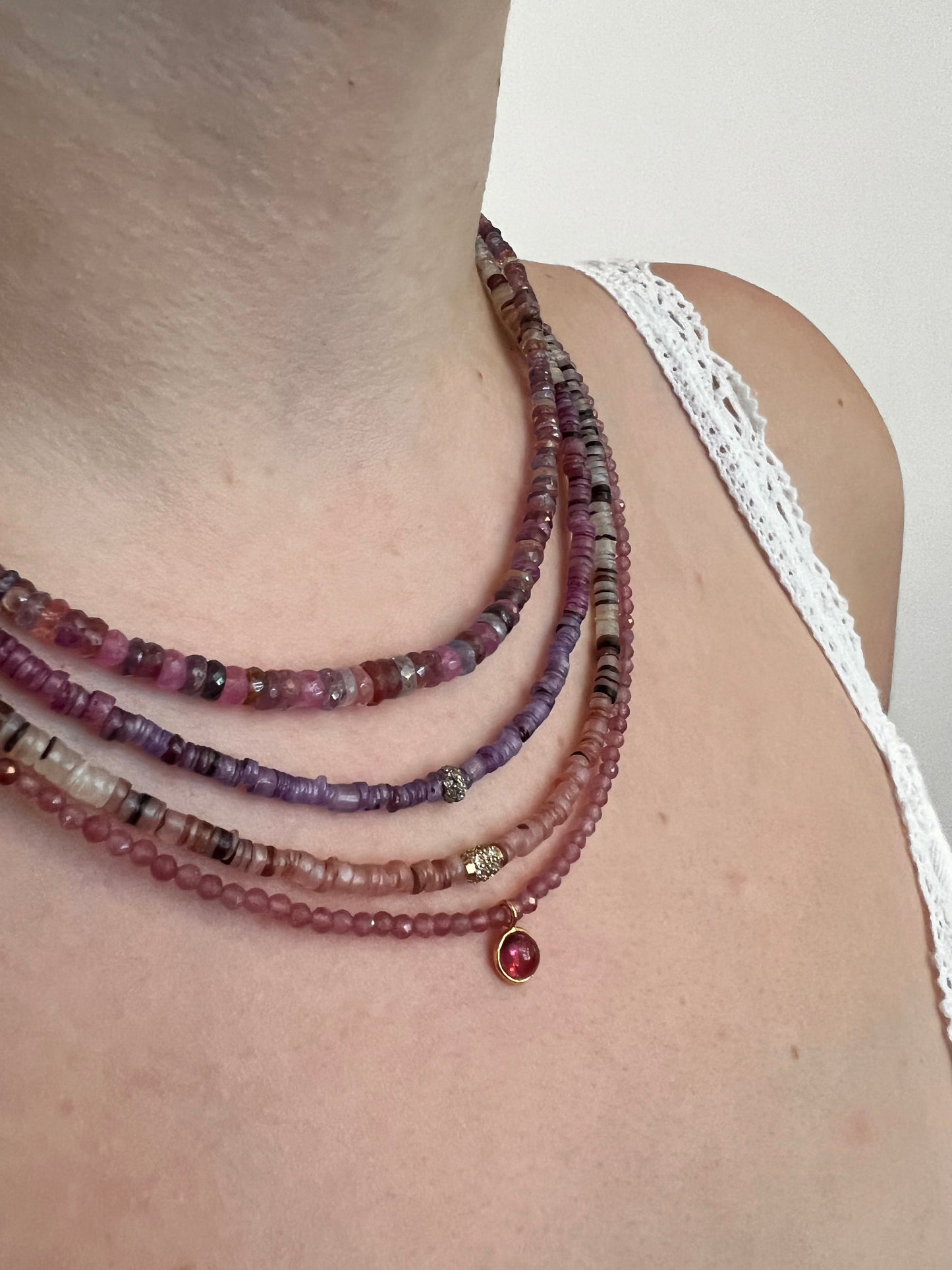 Multi sapphire necklace