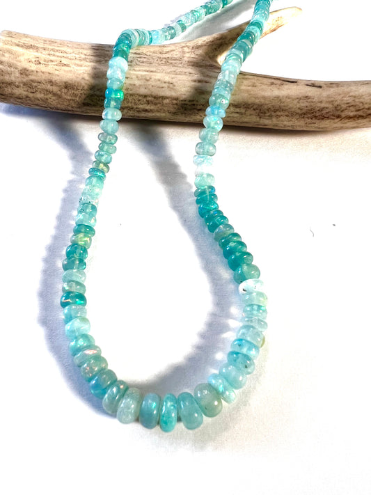 Multi hued minty green Ethiopian Opal necklace