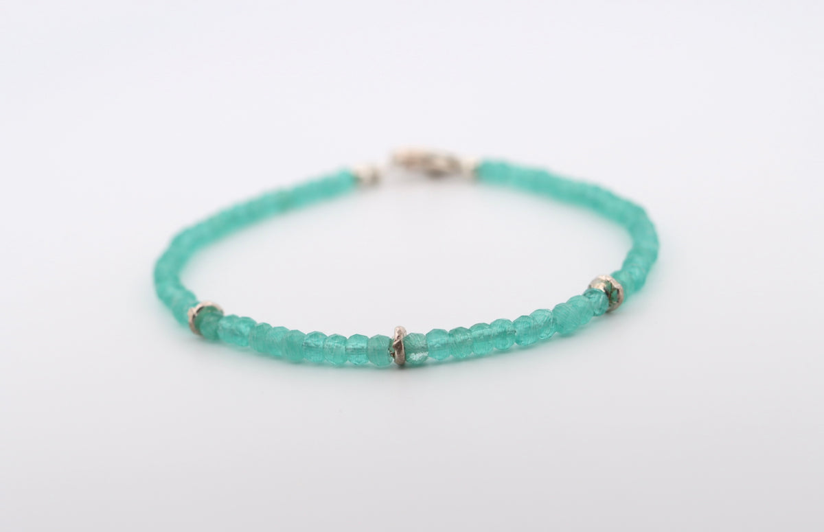 Apatite and sterling silver bracelet