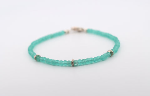 Apatite and sterling silver bracelet