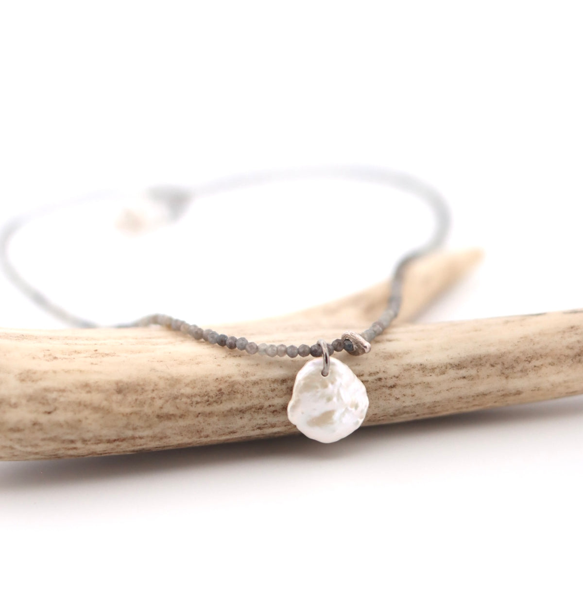 Smoky quartz and fresh water pearl necklace