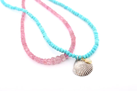 Facetted Pink Sapphire Necklace