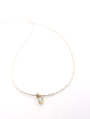 Hill Tribe Silver & Aquamarine Drop