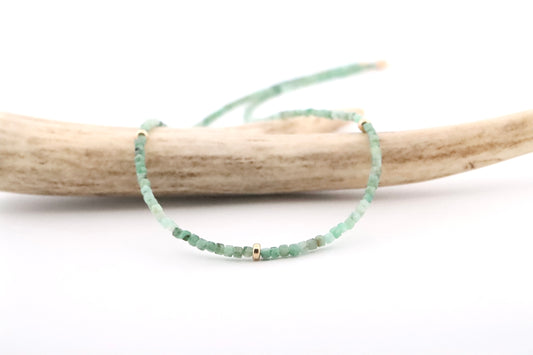 Shaded Emerald Cube Necklace