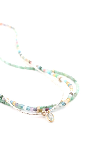 Hill Tribe Silver & Aquamarine Drop