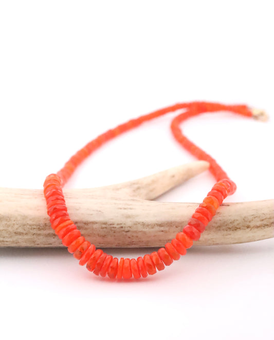 Faceted Heishi Fire Opal