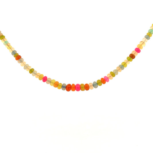 Smooth disco opal beaded necklace