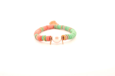 Multi Colored Vinyl Beads With Freshwater Pearl