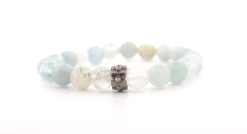 Aquamarine & Diamond Flower Spacer