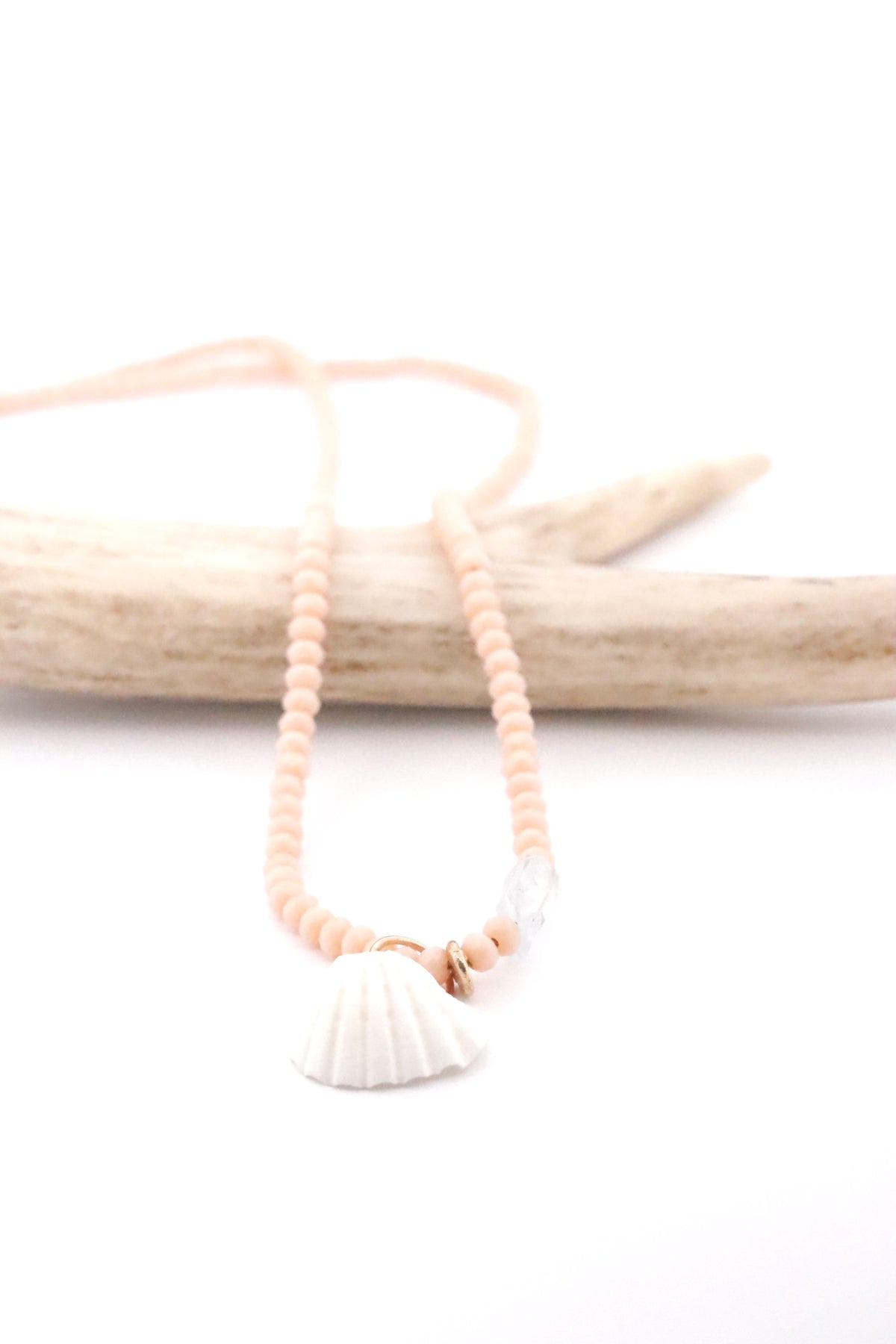 Peach Opal & Shell Necklace