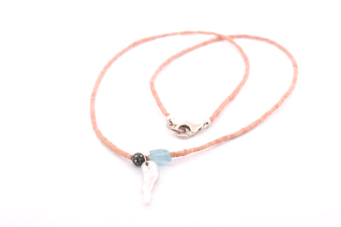 Coral & Freshwater pearl necklace