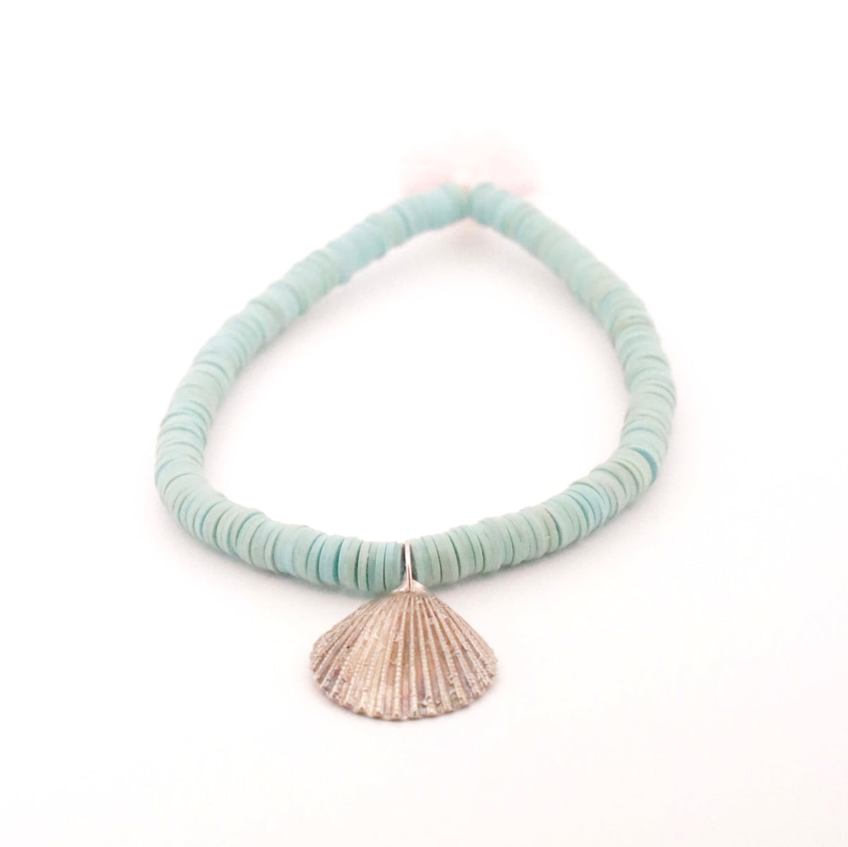 Blue Vinyl Shell Bracelet