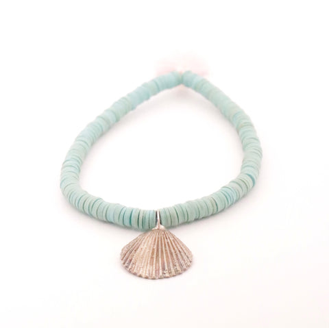 Blue Vinyl Shell Bracelet