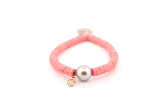 Vintage Vinyl & Tahitian Pearl Bracelet