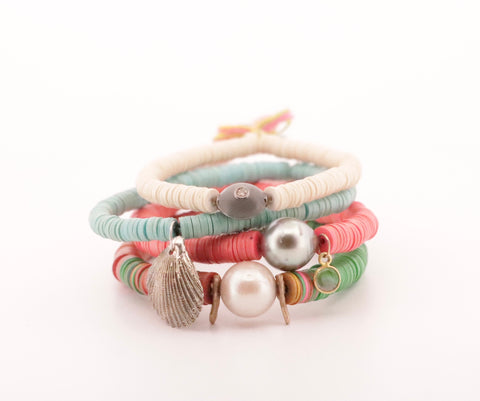 White Vinyl Beads With Enamel Eye