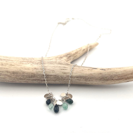 Green tourmaline & Sterling Silver necklace