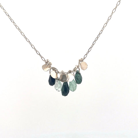 Green tourmaline & Sterling Silver necklace