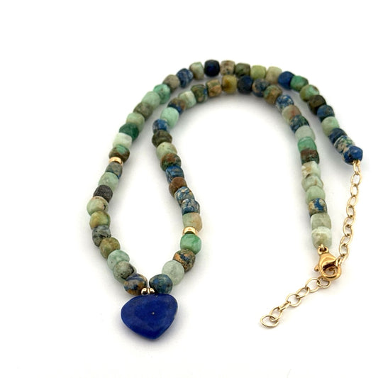 Lapis and Chrysocolla necklace