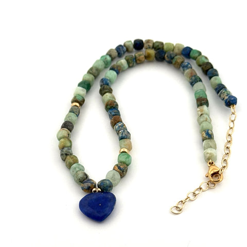 Lapis and Chrysocolla necklace