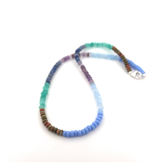 Bright mixed gemstone necklace