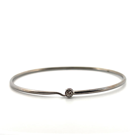 Oxidized Sterling Silver single stone bracelet