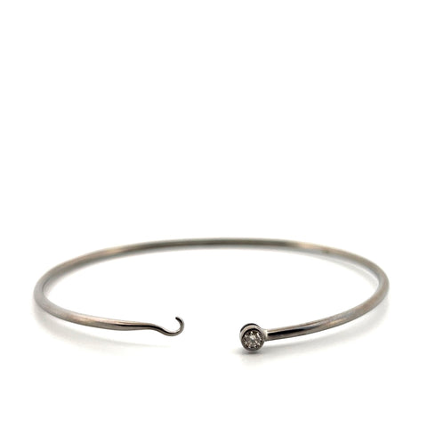 Oxidized Sterling Silver single stone bracelet