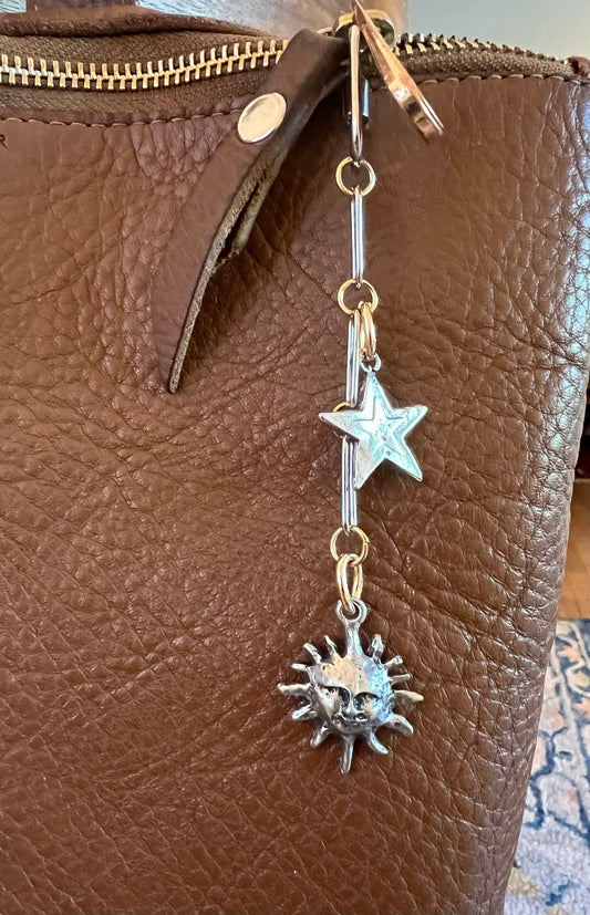 Sun & Star Bag Charm