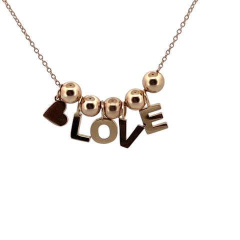 14k YG LOVE necklace