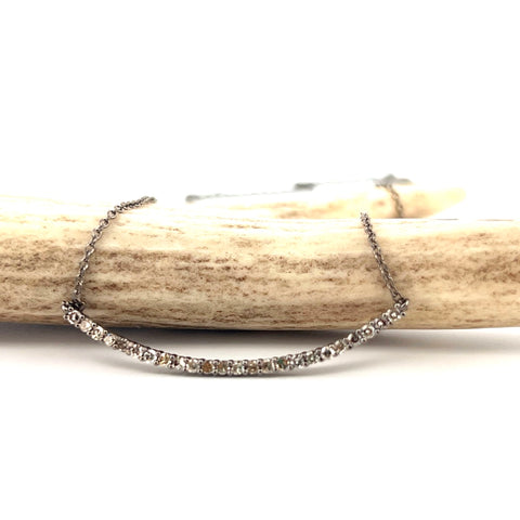 Long diamond bar necklace