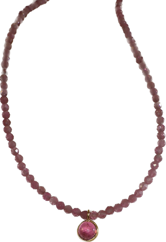 Pink tourmaline necklace