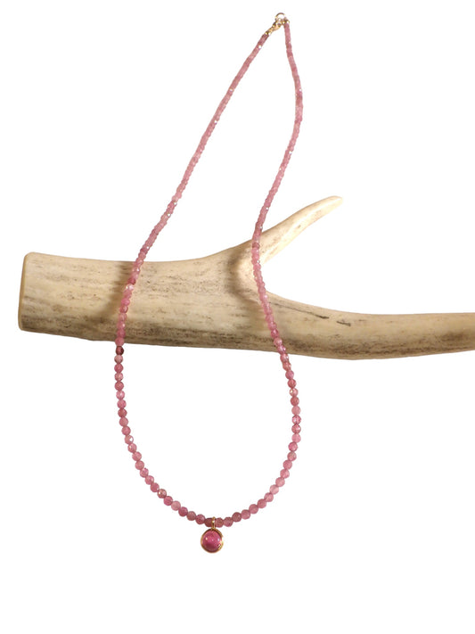 Pink tourmaline necklace