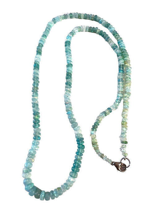 Multi hued minty green Ethiopian Opal necklace