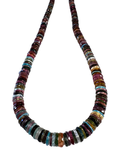 Multi tourmaline tyre necklace