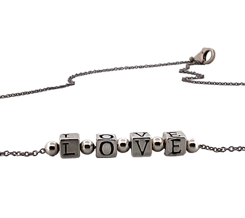 Sterling silver LOVE necklace