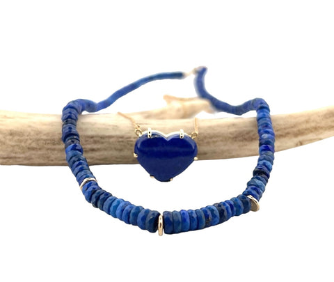 Lapis heart necklace