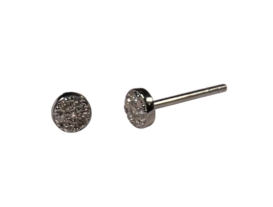 Pave diamond round studs