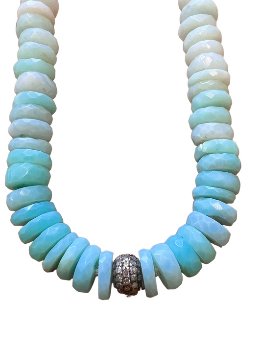 Peruvian opal heishi necklace