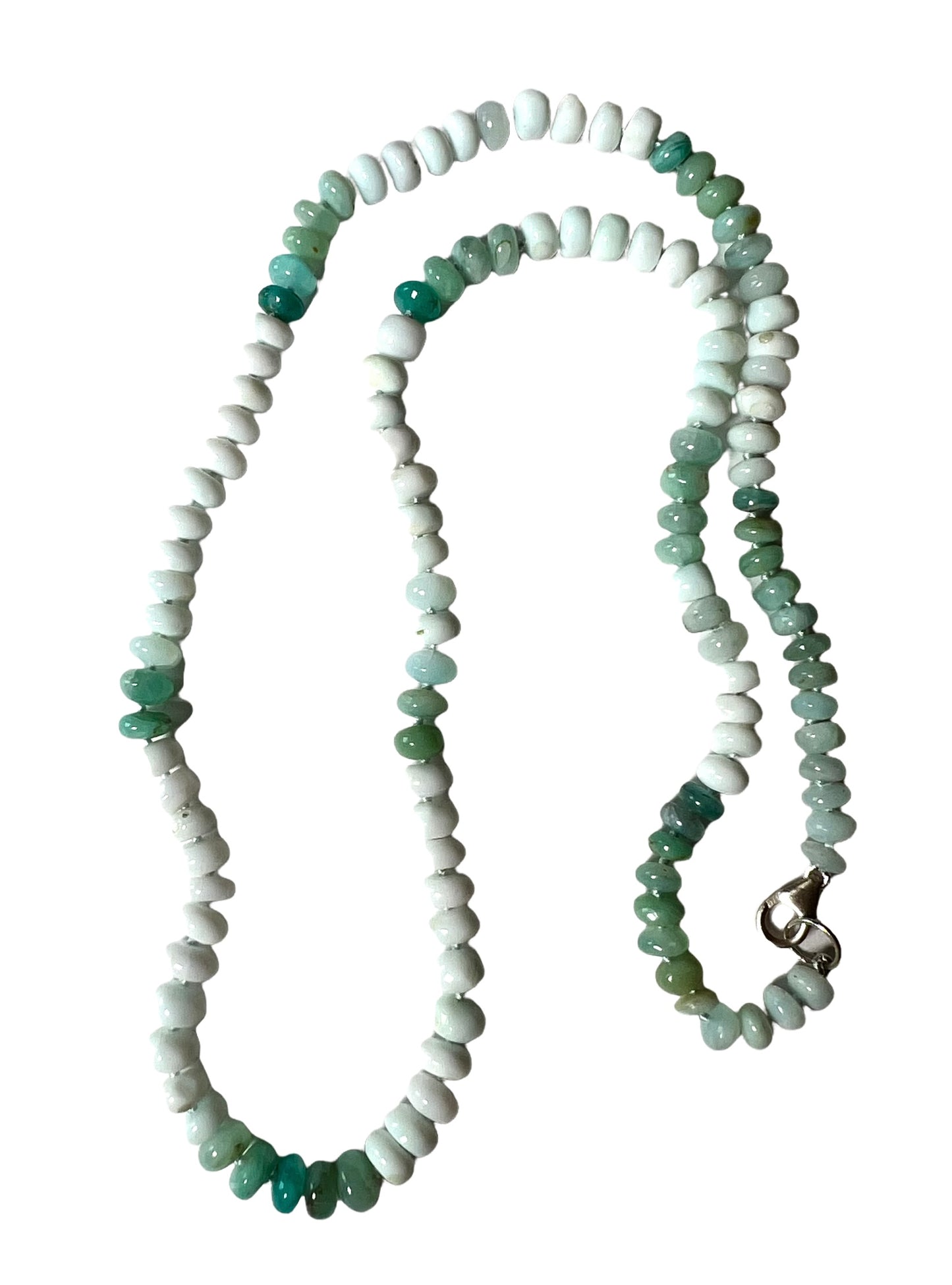 Green and white opal necklace